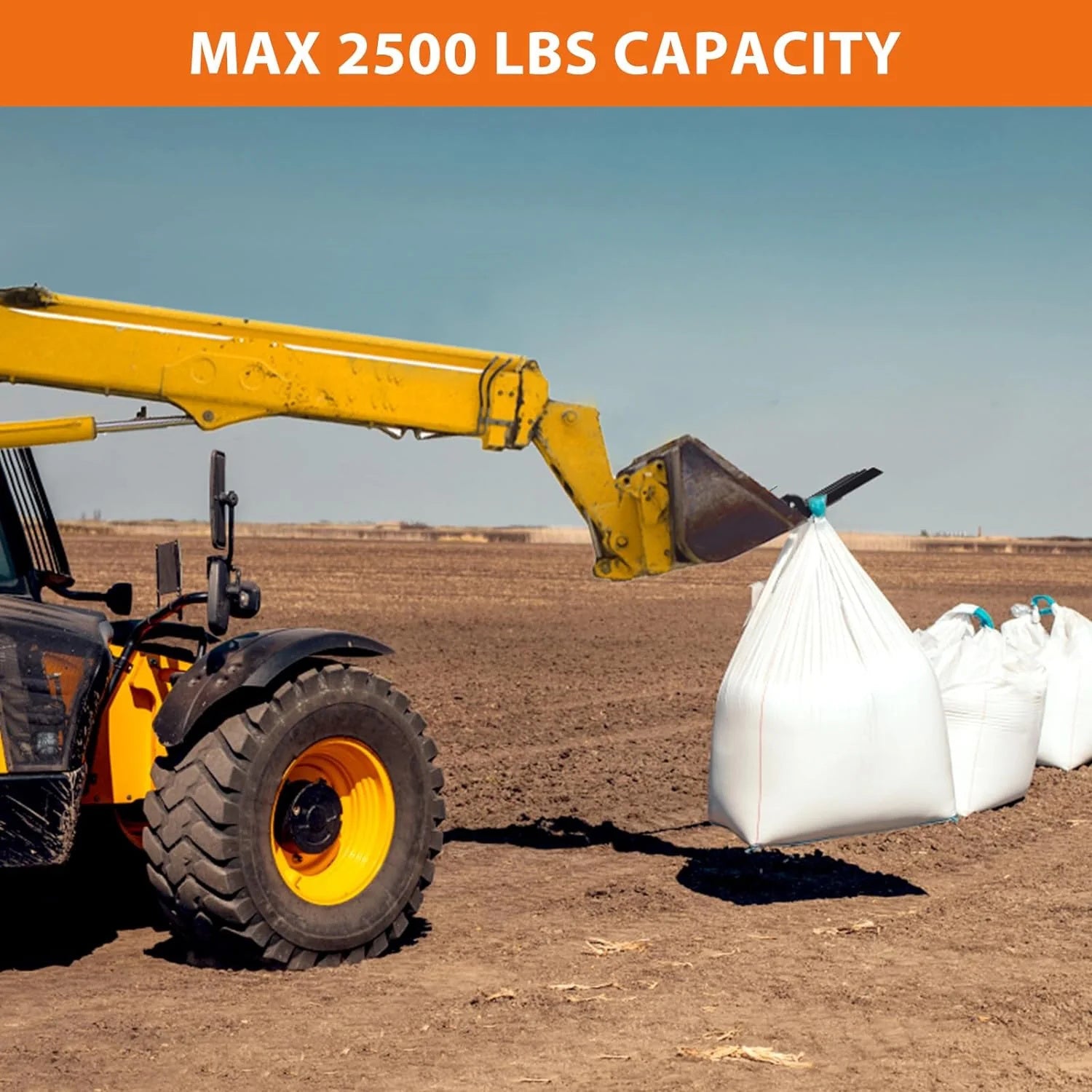 Garvee Clamp on Debris Forks to 42-48" Bucket, Heavy Duty 5 Fork Tines Clamp-on Pallet Attachments with 2500 LBS Capacity Fit for Tractor Bucket, Skid Steer Loader