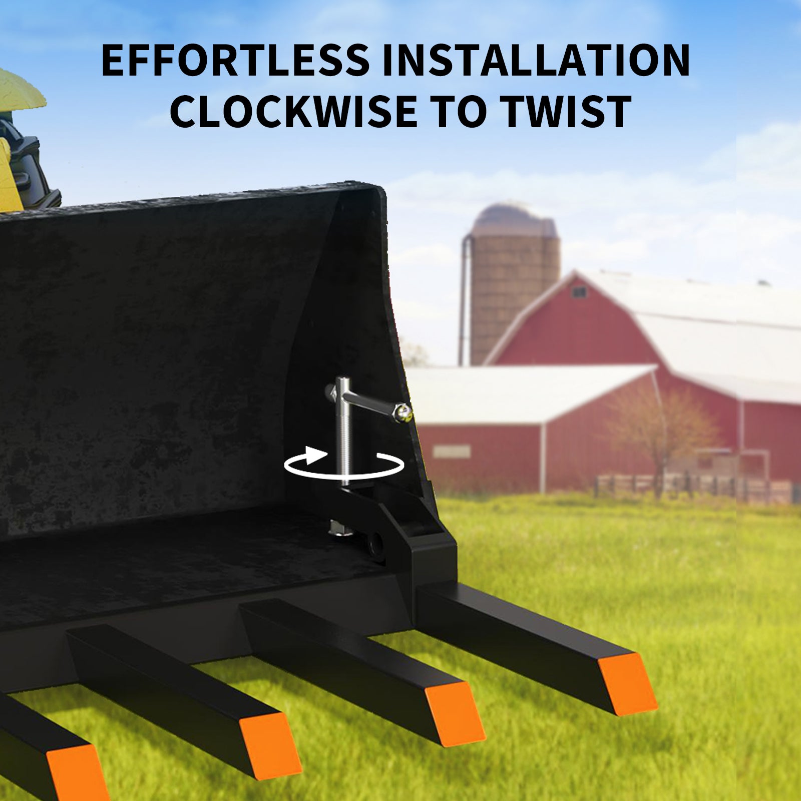 Garvee Pallet Forks Heavy Duty 58" x 31", 4000lbs Capacity, 6 Tines, Adjustable Pull-Out Bolts, Easy Install for Loaders and Skid Steers