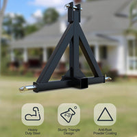 Garvee 3 Point Hitch Receiver 2" Trailer Hitch Heavy Duty Steel Drawbar Adapter Quick Change Bottom Pin Design Fits BX Kubota LM25H WLM NorTrac Yanmar Kioti Cat Tractors Industrial Use