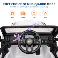 Garvee Ride - P Series: 24V 2 Seater Ride On Truck Car For Kid age 3 - 8 years, w/Remote Control, 4-Wheeler Suspension, 4x55W Powerful Engine, 4WD Battery Powered, LED Lights, Soft Braking - White