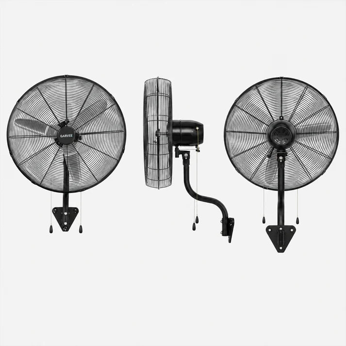 Garvee 30-Inch Wall Mount Fan - High Velocity 6000 CFM Industrial Oscillating Fan with Dual Pull Cord and 3 Speeds, Heavy-Duty Wall Fan for Garage, Workshop, and Patio