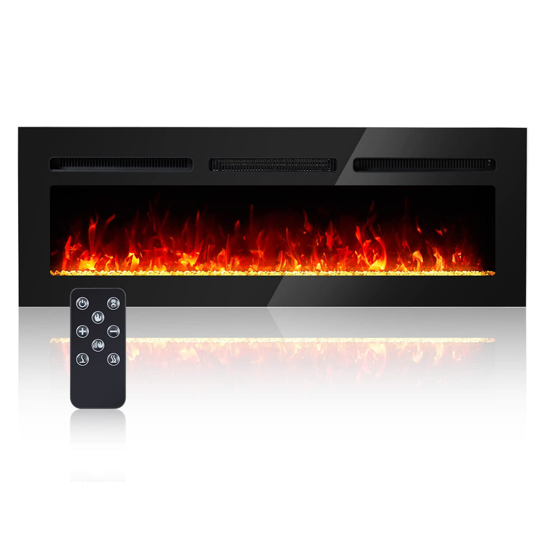 60 Inch Electric Fireplace 750W/1500W Wall Mounted Electric Fireplace with Timer Touch Screen