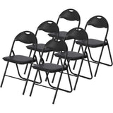 Garvee Folding Chairs 6 Pack, Outdoor & Indoor Event Portable Metal Folding Chairs with Cushion, Non-Slip Feet Pads Stackable Chairs, Black - Black