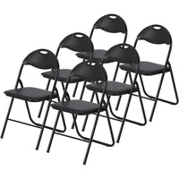 Garvee Folding Chairs 6 Pack, Outdoor & Indoor Event Portable Metal Folding Chairs with Cushion, Non-Slip Feet Pads Stackable Chairs, Black