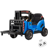 Garvee Ride - P Series: 12V Electric Forklift Ride-On: Liftable Fork, Remote, Music, Realistic Design, 66lb Load, for 3-7 Years - Blue - Blue