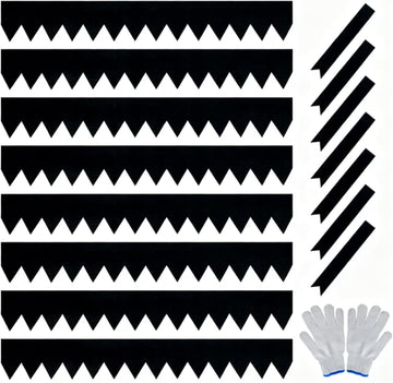 Garvee Metal Garden Edging 40" x 6" (8 Pack) – Bendable Heavy-Duty Galvanized Steel Landscape Border with Hammer-In Stakes, Rustproof for Lawn, Flower Beds & Pathways