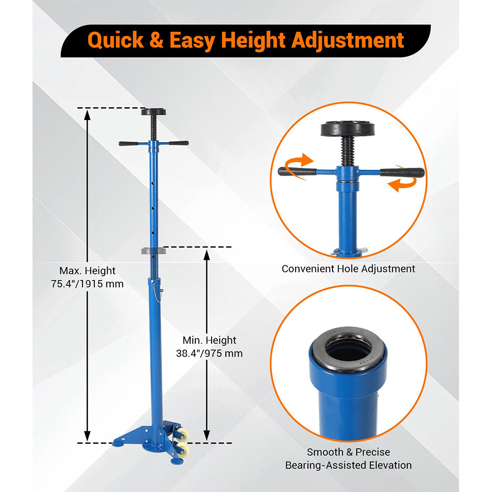 Garvee 3/4 Ton Underhoist Support Stand - 1655 lbs Capacity Jack Stand with 38.4" to 75.4" Lifting Range for Vehicle Lifting and Support, Blue