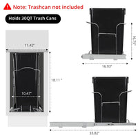 Garvee Pull Out Trash Can Under Cabinet, Stainless Steel Slide Out Garbage Can Shelf Under Sink, Adjustable Slide Out Shelf for Waste Can Under Kitchen Sink for 30L Trash Can, Trash Can Not Included