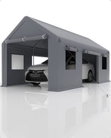 Garvee 10' X 20'Portable Garage Heavy Duty Carport Canopy with Reinforced Structure, Grey - Grey
