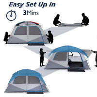 Garvee Camping Tent, Tent for Camping, Easy Set up Camping Tent 4 Person and 6 Person for Hiking Backpacking Traveling Outdoor, Light Blue (Camping Tent 6 Person with Rainfly)