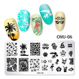 Garvee Nail Stamping Plate Nail Art Printing Template DIY Tool Multiple Style Printing Steel Plate Square Template Printing Template 06