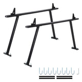 Garvee 35"-71" Adjustable Aluminum Truck Ladder Rack, Weatherproof, No-Drill J-Bolts Two-Bar, Heavy-Duty Pickup Bed Rack for Ford, Chevy, Toyota, RAM, Black