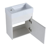 Garvee 18" Modern Wall Mounted Bathroom Vanity with Sink Combo, Space Saving, White, One Size
