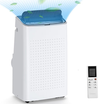 Garvee 14000 BTU Portable Air Conditioner with Remote Control for Room Up to 700 Sq.Ft., Ultra Quiet Free Standing 3-In-1 Cooling AC Unit with Dehumidifier Multi-Speed Fan, Black