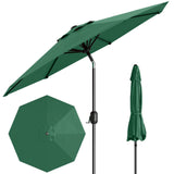 Garvee 9 ft Outdoor Patio Umbrella with 8 Sturdy Ribs, Crank Lift, Push-Button Tilt & UV-Resistant Waterproof Canopy for Pool, Deck, Yard & Garden, Dark Green - Dark Green
