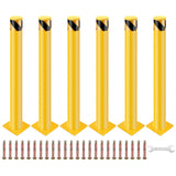 Garvee Safety Bollard Post Steel Traffic Parking Barrier Bollards Yellow 42Hx4.5D 4 Pack
