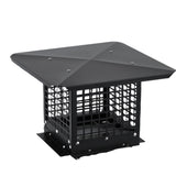 Garvee Chimney Cap, 13x13 Inches Square Chimney Cover, Galvanized Steel Fireplace Chimney Caps with Adjustable Bottom, Mesh Covers for Outside Existing Clay Flue, Black - Black