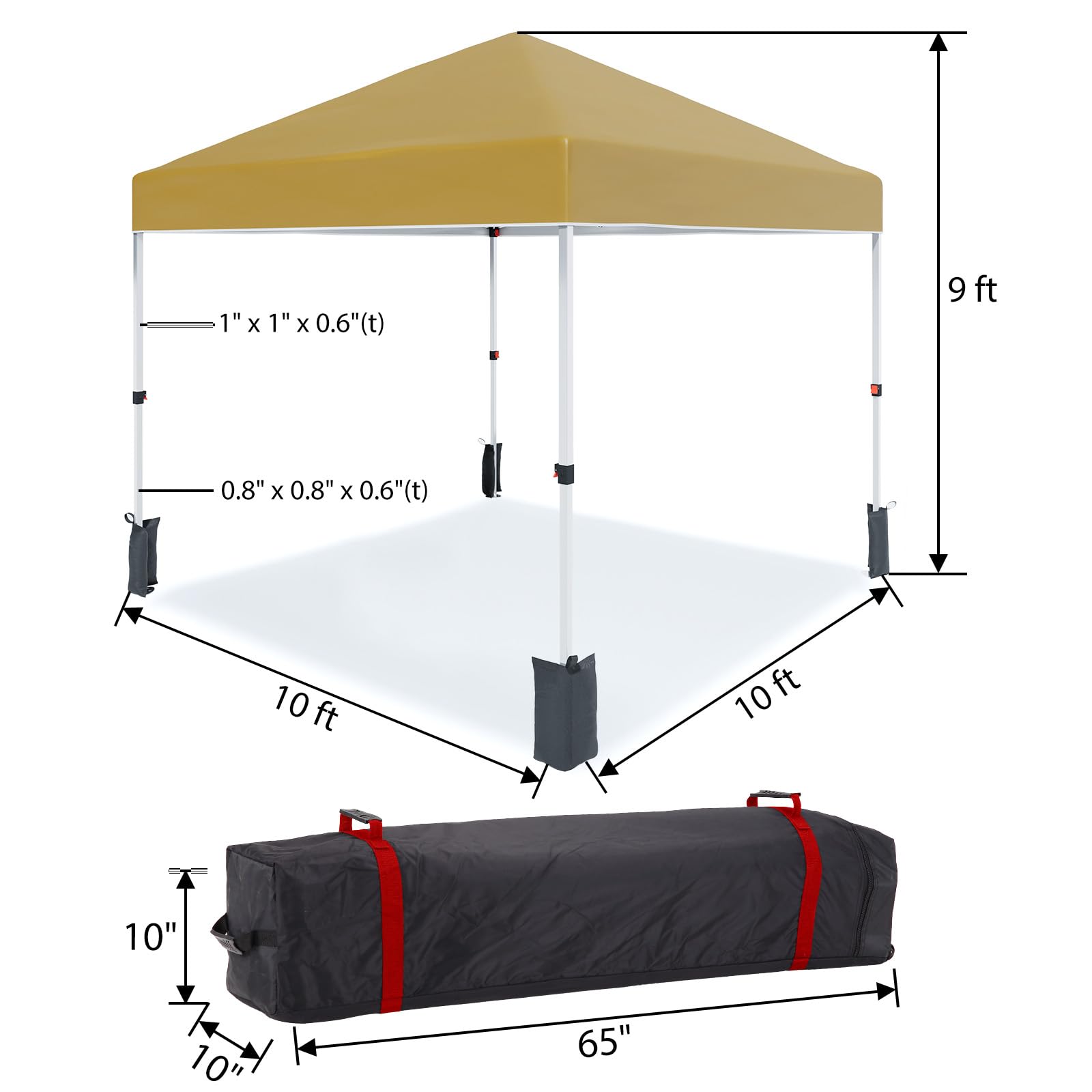 1x1 tent Garvee 10'x10' Instant Pop-Up Canopy Tent