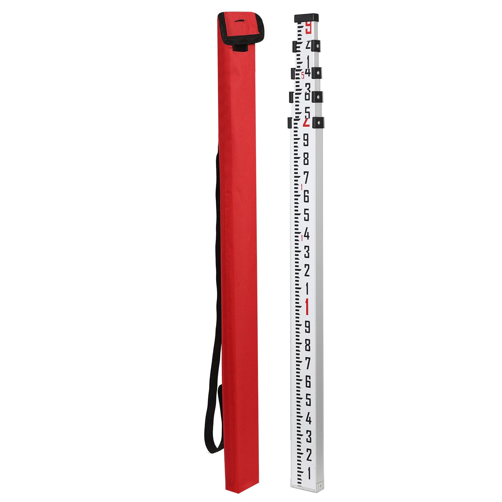 Garvee 16-Foot Aluminum Grade Rod Dual Sided Telescopic Survey Rod Wit