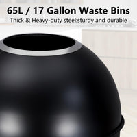 17 Gal / 65L Open Top Trash Can Commercial Grade Heavy Duty Tall Commercial Trash Can Brushed Stainless Steel for Outdoor | Kitchen Waste Bins for Home, Office, Restaurant, Restroom