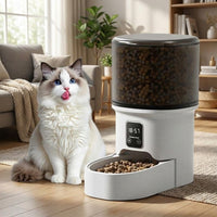 Garvee Automatic Dog & Cat Feeder 4L, Programmable Up to 6 Timed Meals, Portion Control, Dual Power, Stainless Steel Bowl, Easy to Clean, Dampness-Proof, Smart Food Dispenser, Black