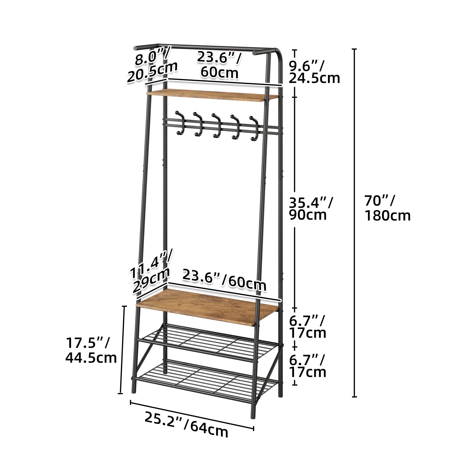 GARVEE Multifunctional Coat Rack Shoe Bench - Perfect Entryway
