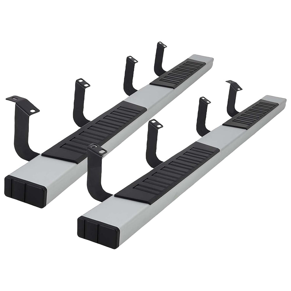 Garvee 6" Running Boards for 2007-2018 Silverado/Sierra 1500 Extended/Double Cab, 2007-2019 Silverado/Sierra 2500/3500 HD Extended/Double Cab | Black Aluminum Side Steps Nerf Bars