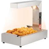Garvee French Fry Warmer, 750W Commercial Heat Light Food Warmer, Electric Food Warmer with Free-Standing Warming Light, Countertop Fries Food Warmer for Parties Kitchen Restaurant Buffe - silver
