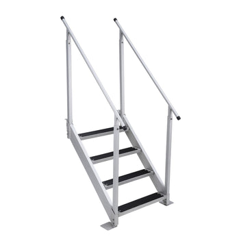 Garvee Aluminum Dock Ladder 4 Steps, Adjustable Height Dock Steps, Removable Boat Ladder 500lbs Load Capacity, Pontoon Ladder Pool Stairs with Nonslip Design for Marine Boarding Lake Pool Dock