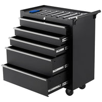 Garvee 5-Drawer Rolling Tool Chest Cold-Rolled Steel Tool Cabinet with Key Lock for Garage Warehouse Repair Shop, Black