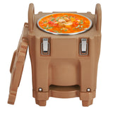 Garvee Insulated Food Pan Carrier -Top Load, Includes Spoon, Wheel and Lock, 20L Capacity, Stainless Steel Liner, Portable for Catering, Family Gathering, Canteen, Restaurant, Brown - Brown