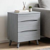 Garvee Compact 3-Drawer Bedside Cabinet Bedside Table - Space-Saving Storage End Table Cabinet, Sturdy Frame, Easy Assembly - Gray