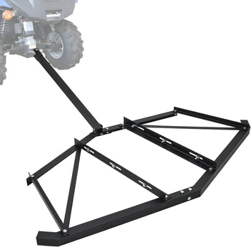 Garvee 74 Inch Width Driveway Drag with 3 Sets Adjustable Bolts & 2 Reinforcement Bars, Tow Behind Drag Harrow with Pin-Style Hitch for ATVs UTV