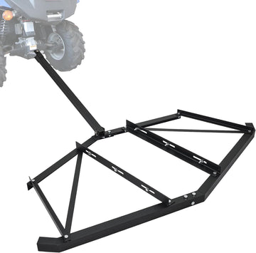 Garvee 74 Inch Width Driveway Drag with 3 Sets Adjustable Bolts & 2 Reinforcement Bars, Tow Behind Drag Harrow with Pin-Style Hitch for ATVs UTV