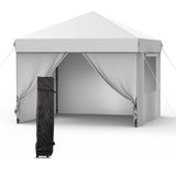 Garvee 10x10 Pop Up Canopy Tent Waterproof Instant Setup Roll-Up Windows Heavy-Duty Fabric Portable Gazebo for Camping Beach Parties Backyard - White