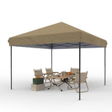 Garvee 10'x10' Pop Up Canopy, Easy Up Canopy Tent, Heavy Duty Tents for Parties, One Person Set Up Event Tent - Brown