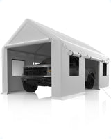 Garvee 13'x20' Heavy Duty Portable Garage Carport Canopy for Enhanced Protection, White - White