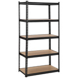 Garvee 5-Tier Utility Shelves, 71" Metal Garage Storage Shelves Unit, Adjustable Storage Racks, Loads 3860 Lbs, Heavy Duty Shelving Units for Garage Kitchen Basement Laundry Pantry, White - White