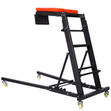 Garvee Foldable Rolling Topside Creeper with 4 Rotating Casters, Max 400lbs Load, Adjustable Angles & Heights, Comfortable Padded Design, Black