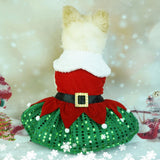 Garvee Dog Christmas Dress 3 Decorative Buckle Design Soft Comfortable Fleece Pet Clothes for Small Medium Large Dogs M Christmas red - Christmas red
