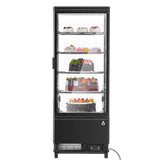 Garvee Refrigerated Display Case, 3.5 Cu.Ft, Countertop Pastry Display Case Commercial Display Refrigerator with LED Lighting, Frost-Free Air-Cooling, Locked Door for Bakery - Black