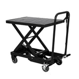 Garvee Hydraulic Lift Table Cart, 1100lbs Capacity 33.5 Inch Lifting Height, Manual Single Scissor Lift Table with Non-slip Pad, Elevating Hydraulic Cart for Material Handling and Transportation, Black - Black