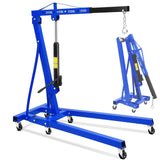 Garvee 2 Ton Hydraulic Engine Hoist Folding Cherry Picker Shop Crane Lift 4400LB Blue - Blue