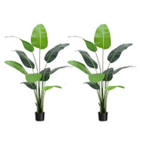 Garvee 5ft Bird of Paradise Artificial Tree with 10 Trunks, Adjustable Shape, Durable Cement Pot, Faux Banana Plant for Indoor Outdoor Decor - Nature