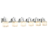Garvee LED Modern Crystal Bathroom Vanity Lights Over Mirror, Chrome Bathroom Light Fixtures Wall Light (6-Light) - 