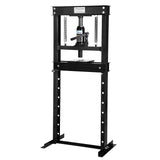Garvee 12-Ton H-Frame Hydraulic Shop Press - Heavy-Duty Garage Floor Press with Adjustable Height and Stamping Plates, Includes Gloves, Black
