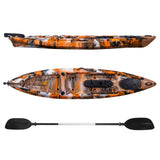Garvee Fishing Kayak with 11.9FT Sit on Top, Paddle & Comfortable Seat - Orange+Yellow