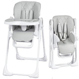Garvee Baby High Chair Adjustable Height Aluminum Frame Easy Clean Foldable Grey Suitable for Feeding Play Lightweight - White