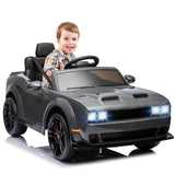 Garvee Ride - P Series: 12V Kids' Electric Ride On Car, Licensed Dodge Challenger Electric Car, Battery Powered Car with Parental Remote & Kids Manual Control, Battery Display, Volume Control for Kids - Grey