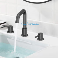 Bathroom Faucets for Sink 3 Hole - Chrome Bathroom Faucet with Pop-up Drain, 8 Inch Widespread Bathroom Sink Faucet 2-Handles, Modern Vanity Faucet with Supply Lines